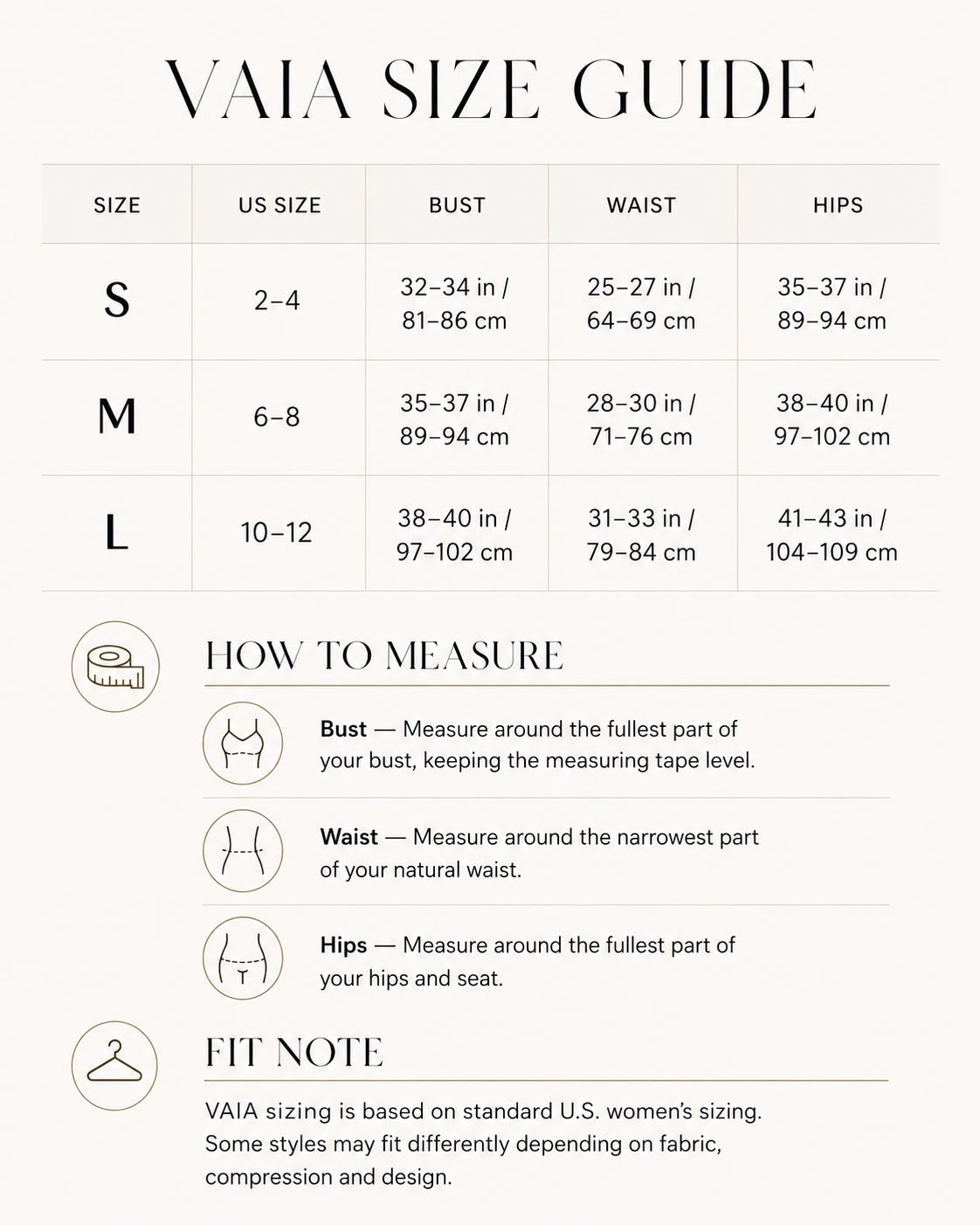 Size Guide | VAIA